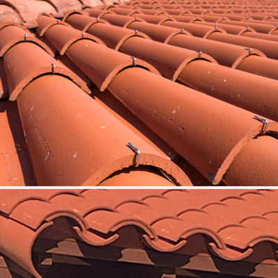 2 piece clay roof tiles